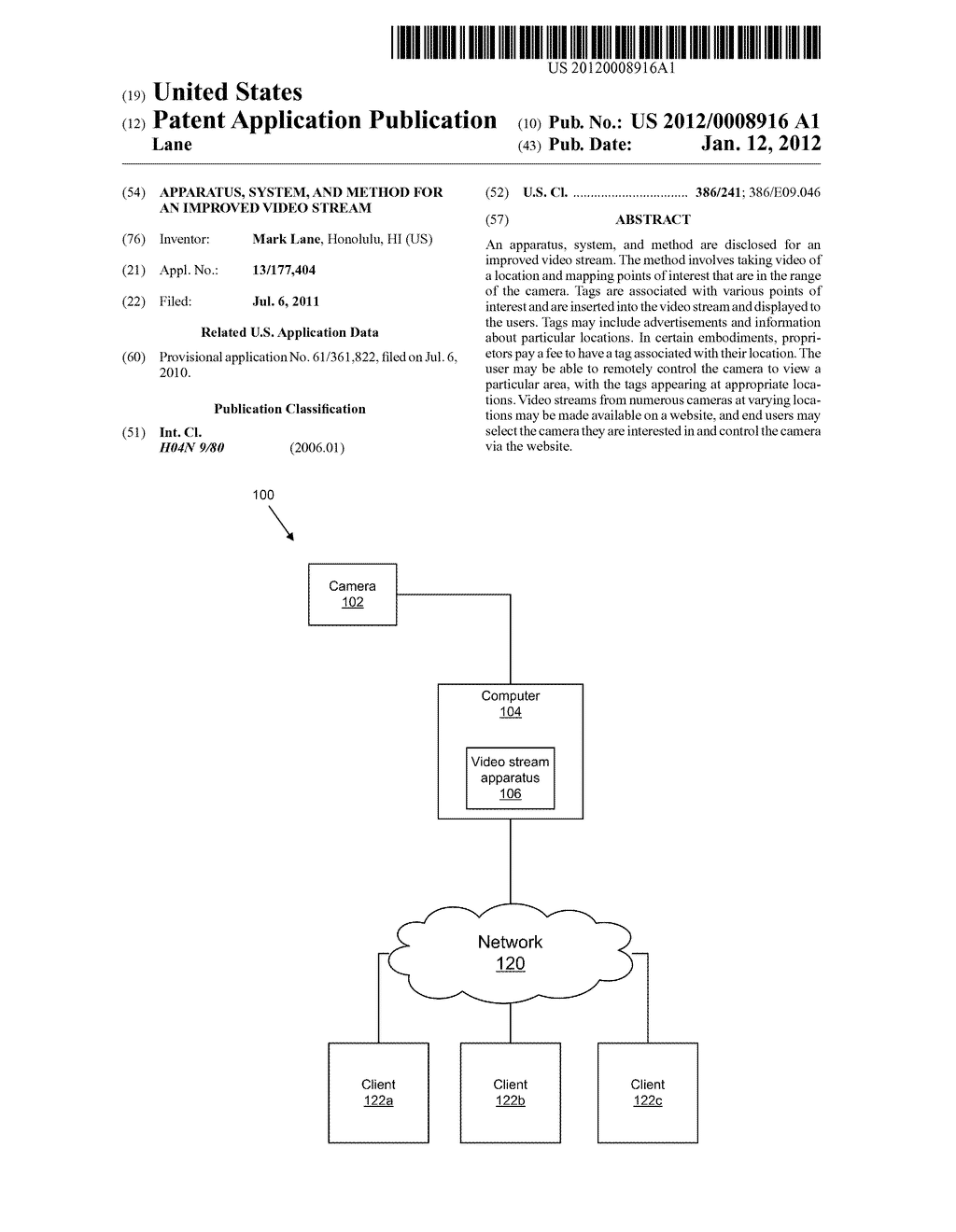 APPARATUS, SYSTEM, AND METHOD FOR AN IMPROVED VIDEO STREAM - diagram, schematic, and image 01