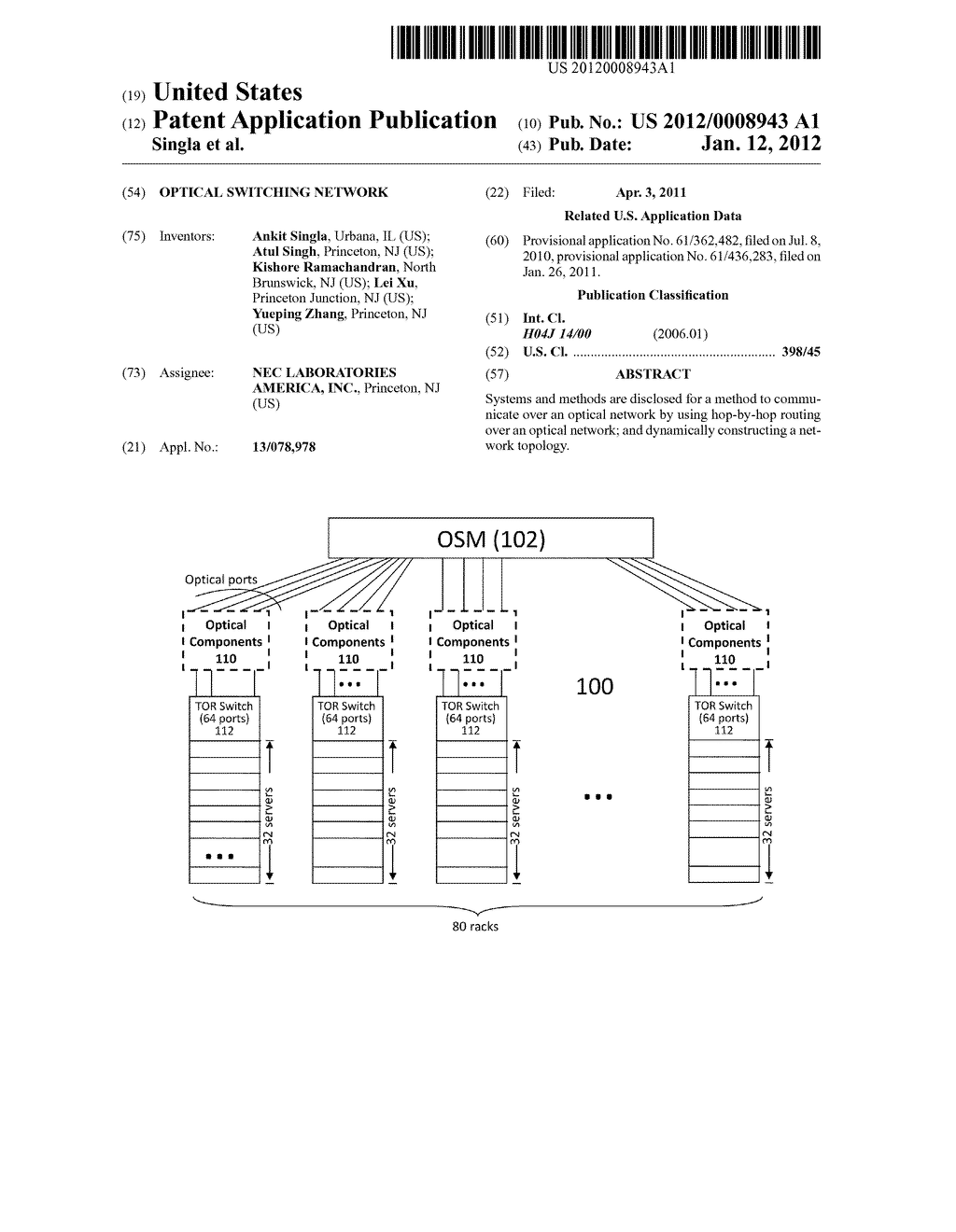 OPTICAL SWITCHING NETWORK - diagram, schematic, and image 01