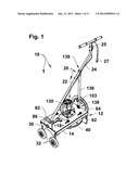 Hand-operated concrete curb forming machine diagram and image