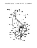 Hand-operated concrete curb forming machine diagram and image