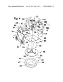 Hand-operated concrete curb forming machine diagram and image