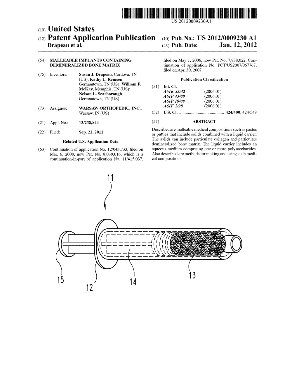 MALLEABLE IMPLANTS CONTAINING DEMINERALIZED BONE MATRIX - diagram, schematic, and image 01