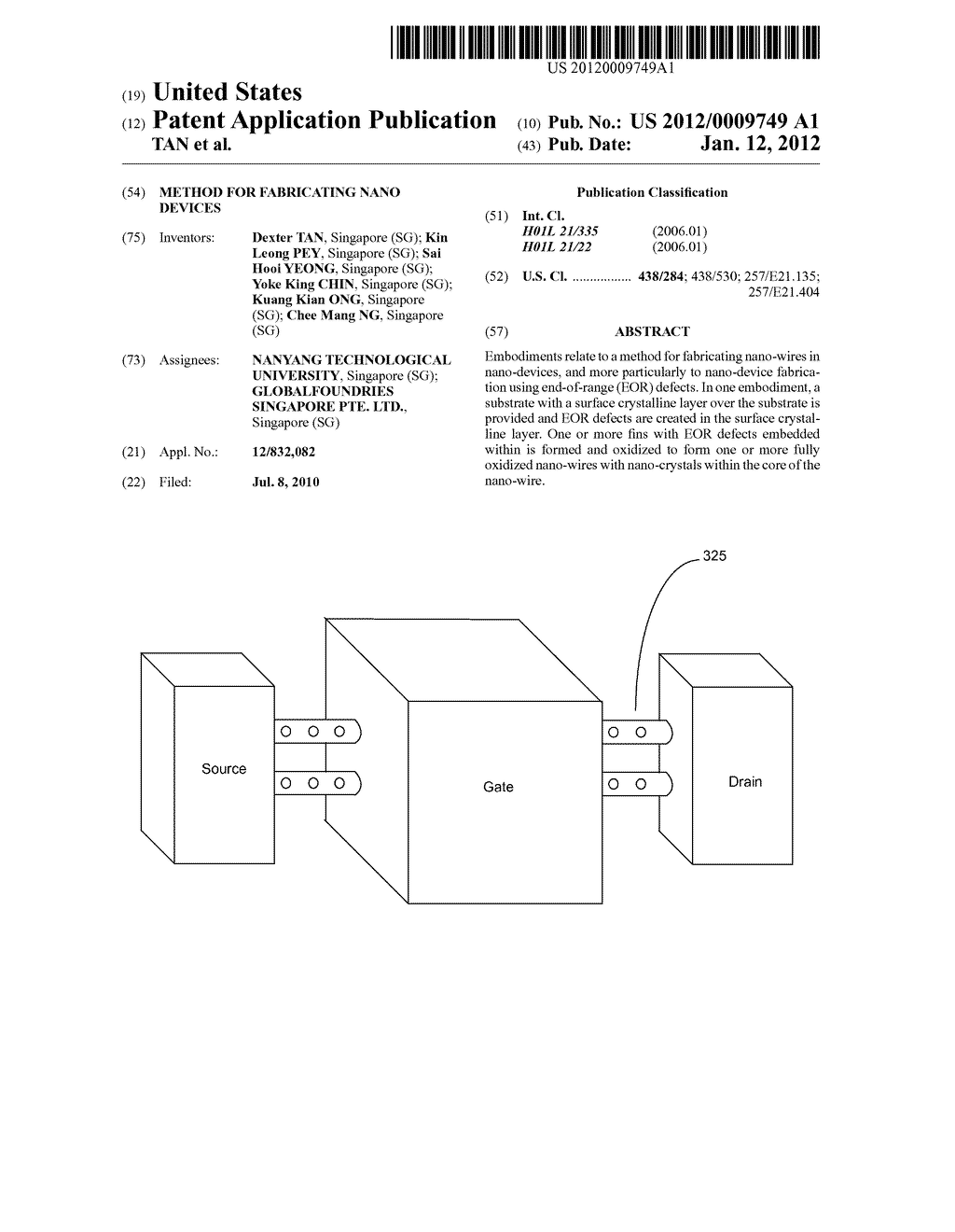 METHOD FOR FABRICATING NANO DEVICES - diagram, schematic, and image 01