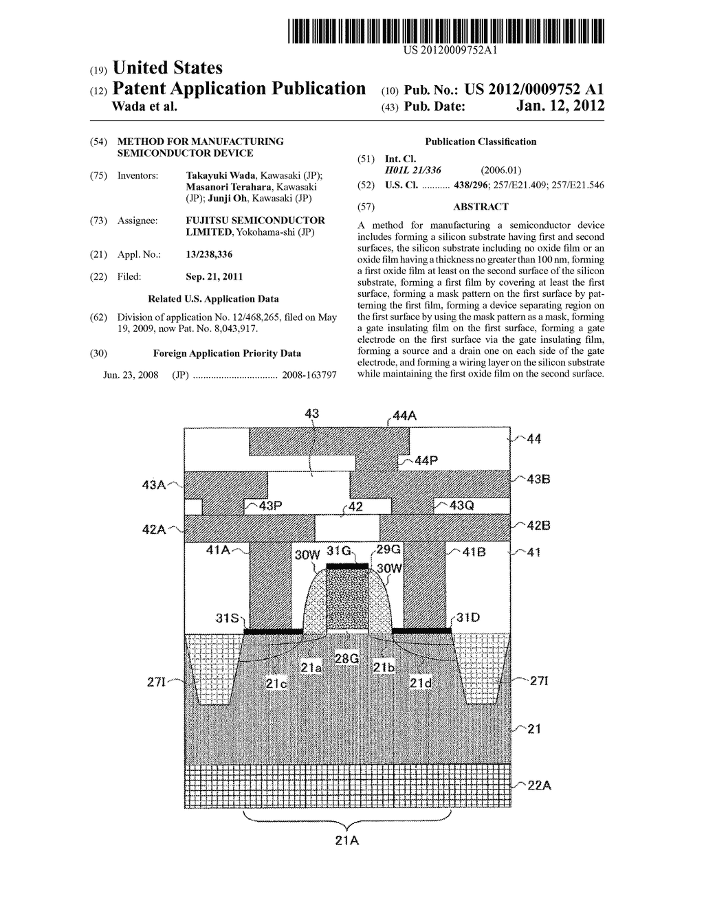 METHOD FOR MANUFACTURING SEMICONDUCTOR DEVICE - diagram, schematic, and image 01