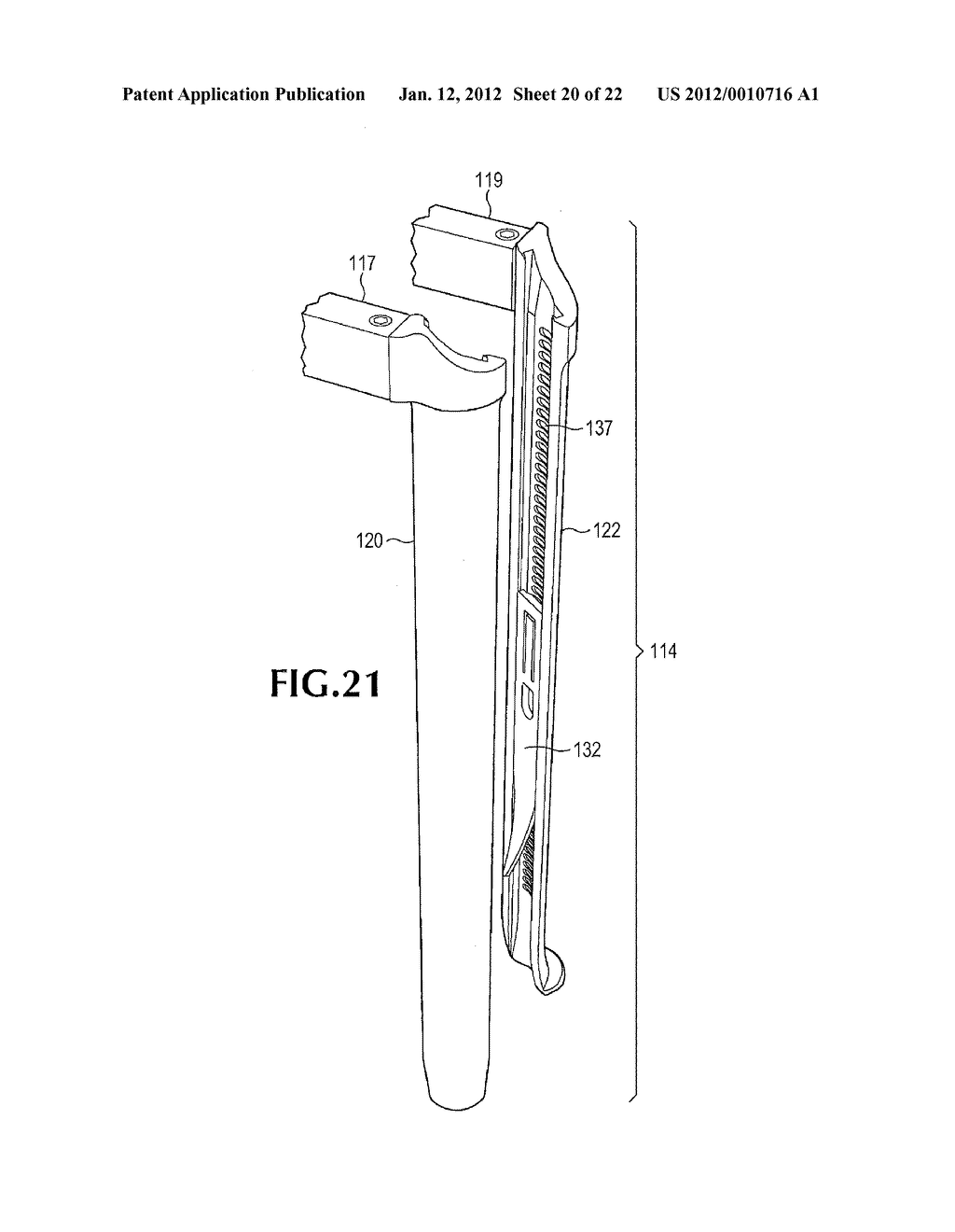 INSERTION DEVICE FOR USE DURING RETROPERITONEAL LATERAL INSERTION OF     SPINAL IMPLANTS - diagram, schematic, and image 21