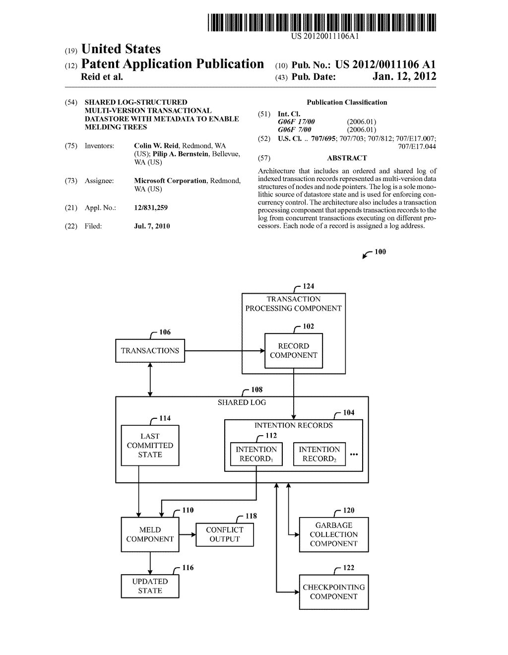 SHARED LOG-STRUCTURED MULTI-VERSION TRANSACTIONAL DATASTORE WITH METADATA     TO ENABLE MELDING TREES - diagram, schematic, and image 01