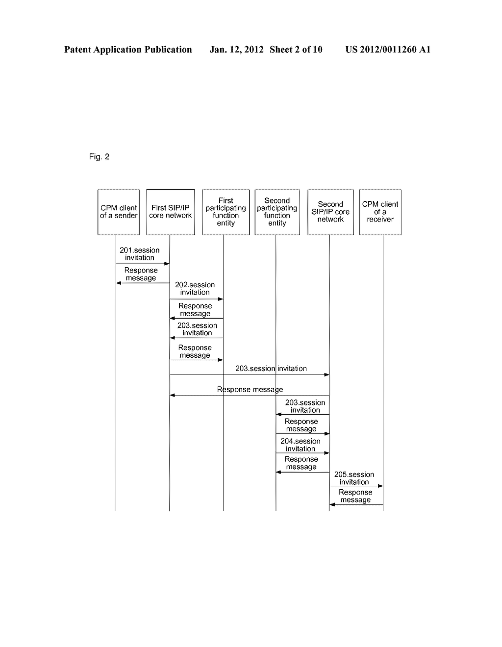 Method and system for transmitting large message mode converged IP     messaging - diagram, schematic, and image 03