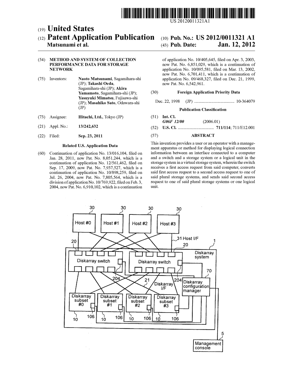 METHOD AND SYSTEM OF COLLECTION PERFORMANCE DATA FOR STORAGE NETWORK - diagram, schematic, and image 01