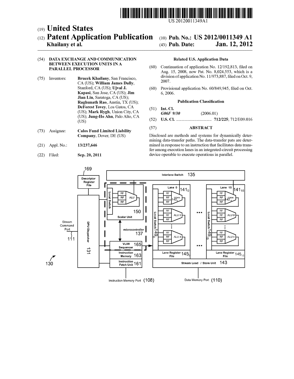 DATA EXCHANGE AND COMMUNICATION BETWEEN EXECUTION UNITS IN A PARALLEL     PROCESSOR - diagram, schematic, and image 01