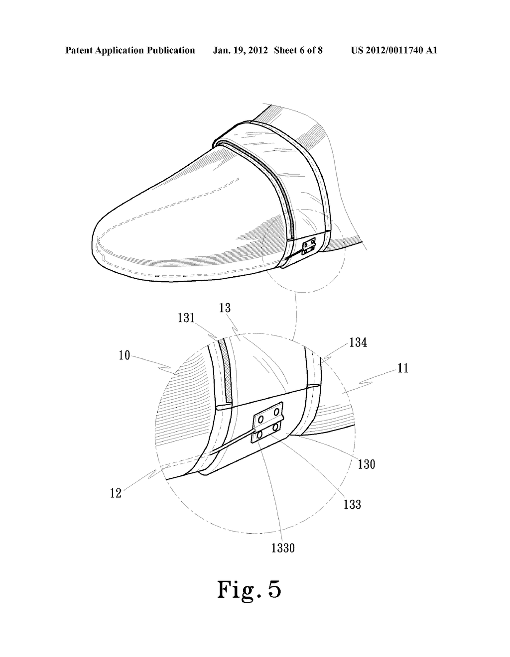 RAINPROOF SHOE COVER PAIR CAPABLE OF BEING RAPIDLY PUT ON AND TAKEN OFF - diagram, schematic, and image 07