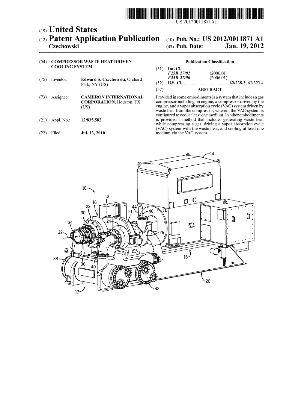 COMPRESSOR WASTE HEAT DRIVEN COOLING SYSTEM - diagram, schematic, and image 01