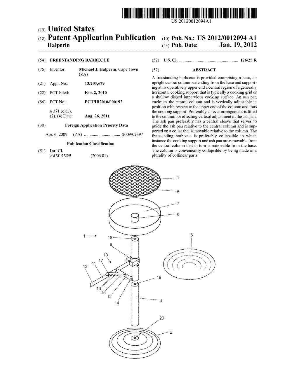 FREESTANDING BARBECUE - diagram, schematic, and image 01