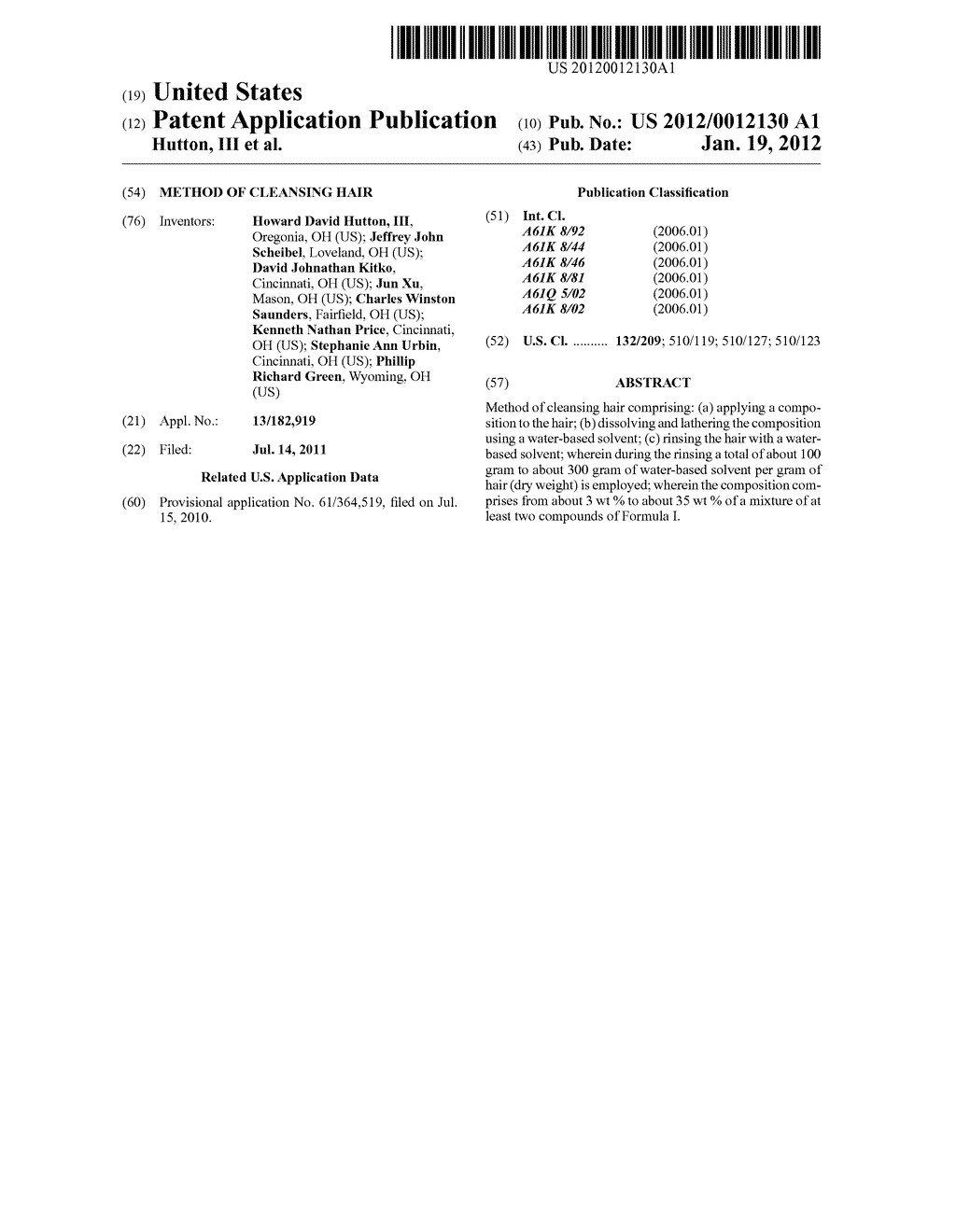 Method of Cleansing Hair - diagram, schematic, and image 01