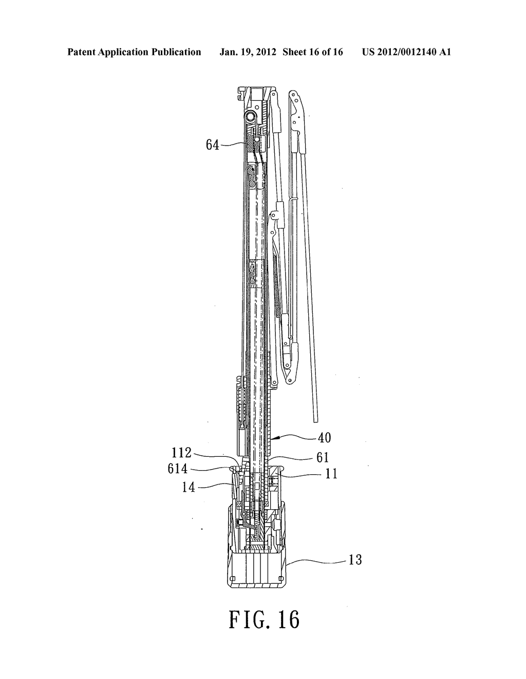 Semi-automatic umbrella with an automatically retractable central shaft - diagram, schematic, and image 17