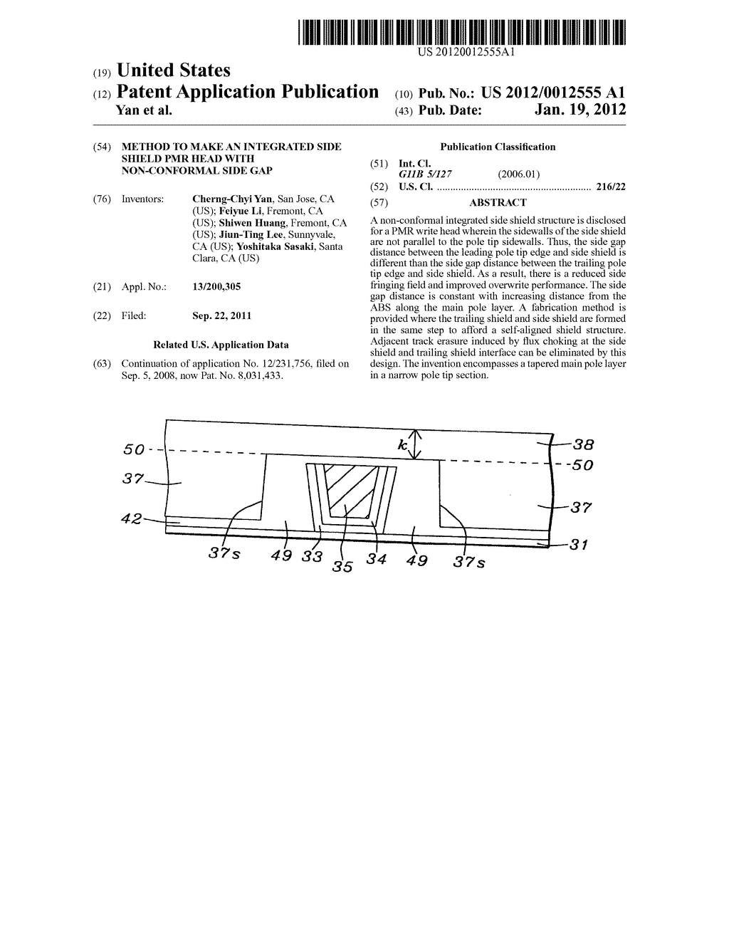 Method to make an integrated side shield PMR head with non-conformal side     gap - diagram, schematic, and image 01