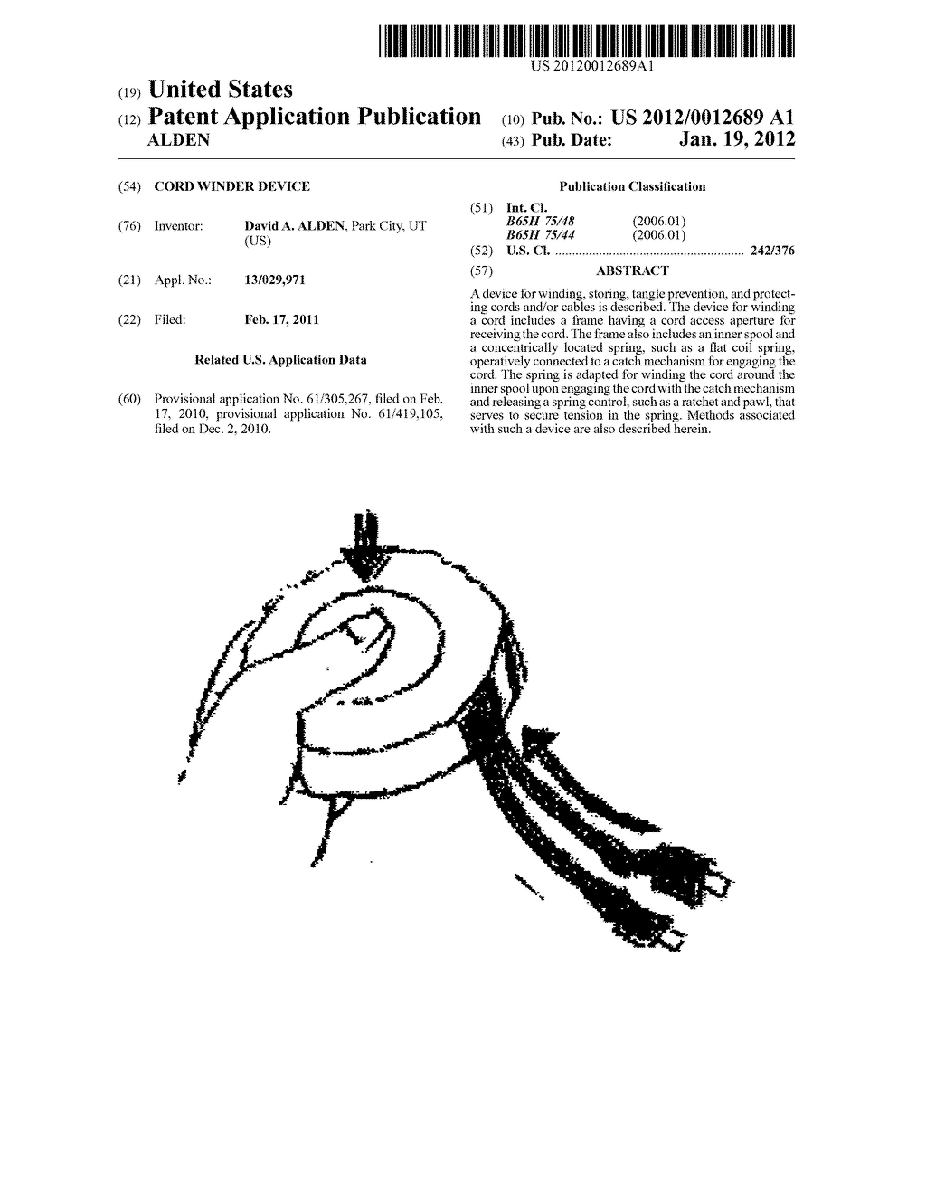 CORD WINDER DEVICE - diagram, schematic, and image 01