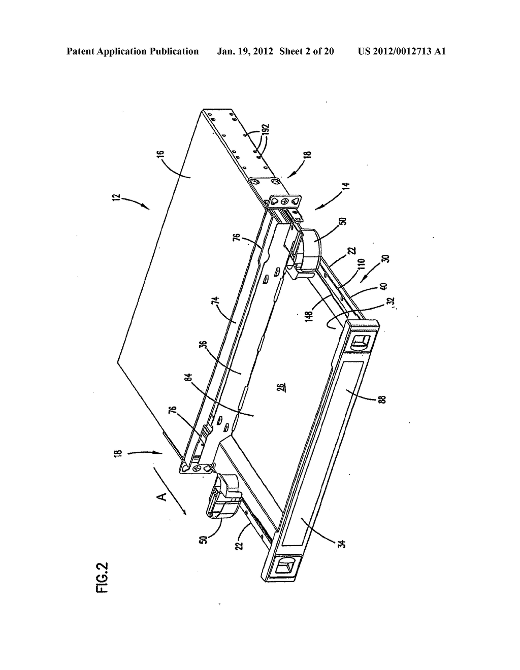 SLIDE ARRANGEMENT FOR CABLE DRAWER - diagram, schematic, and image 03