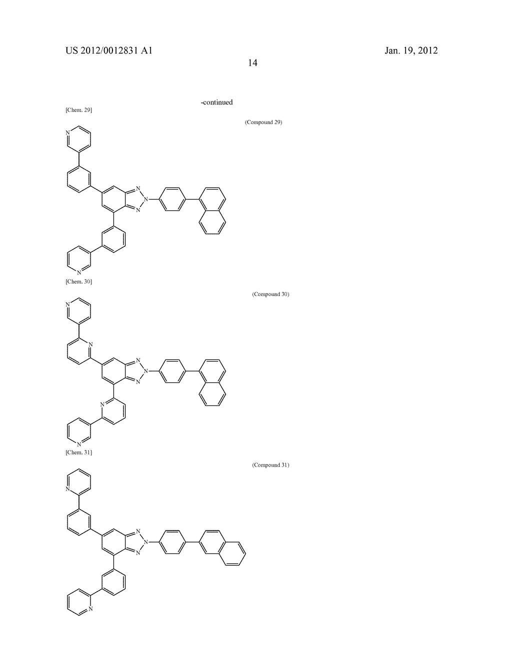 COMPOUND HAVING BENZOTRIAZOLE RING STRUCTURE AND ORGANIC     ELECTROLUMINESCENT ELEMENT - diagram, schematic, and image 17