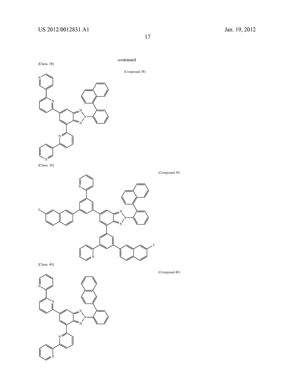 COMPOUND HAVING BENZOTRIAZOLE RING STRUCTURE AND ORGANIC     ELECTROLUMINESCENT ELEMENT - diagram, schematic, and image 20