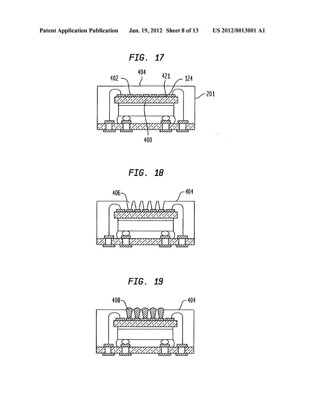 STACKABLE MOLDED MICROELECTRONIC PACKAGES WITH AREA ARRAY UNIT CONNECTORS - diagram, schematic, and image 09