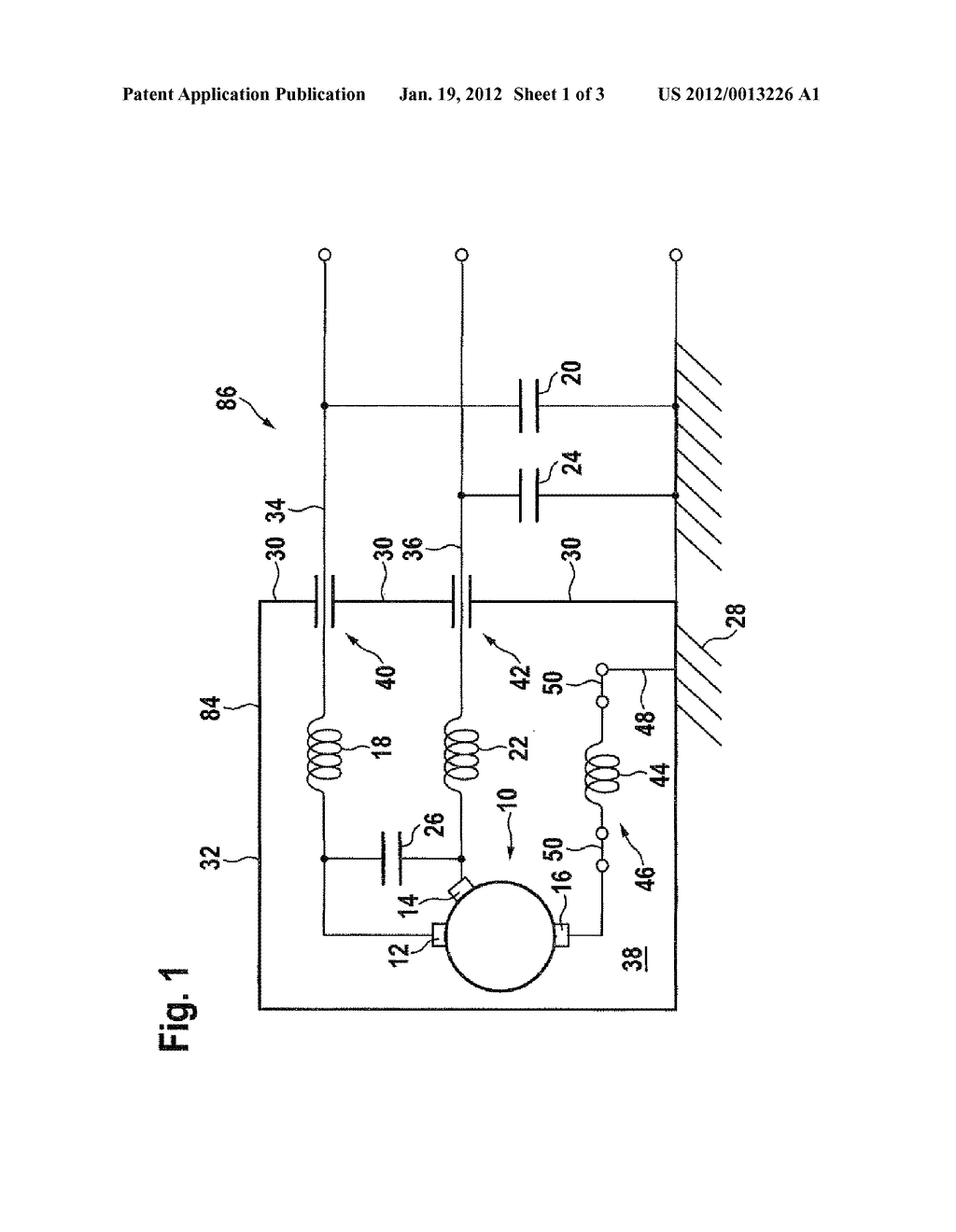 INTERFERENCE SUPPRESSION ARRANGEMENT FOR AN ELECTRIC MACHINE - diagram, schematic, and image 02