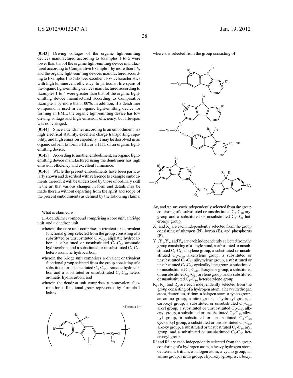 DENDRIMER AND ORGANIC LIGHT-EMITTING DEVICE USING THE SAME - diagram, schematic, and image 30