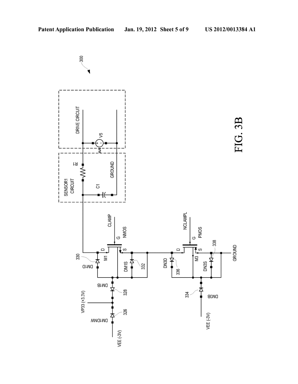 CLAMP CIRCUIT USING PMOS and NMOS DEVICES - diagram, schematic, and image 06