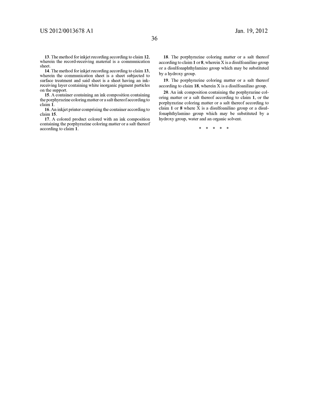 Porphyrazine Coloring Matter, Ink Composition Containing The Same And     Colored Product - diagram, schematic, and image 37