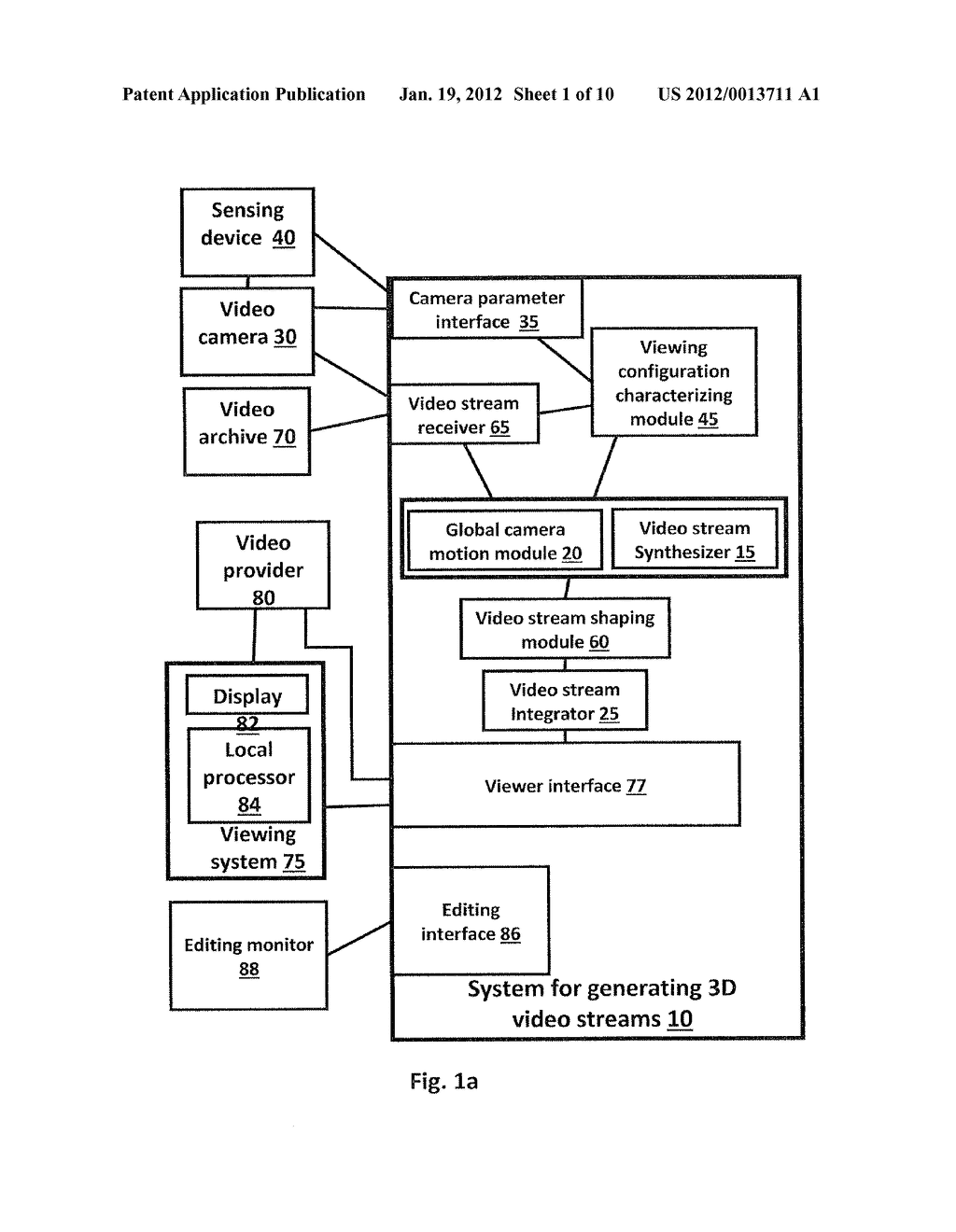 METHOD AND SYSTEM FOR CREATING THREE-DIMENSIONAL VIEWABLE VIDEO FROM A     SINGLE VIDEO STREAM - diagram, schematic, and image 02