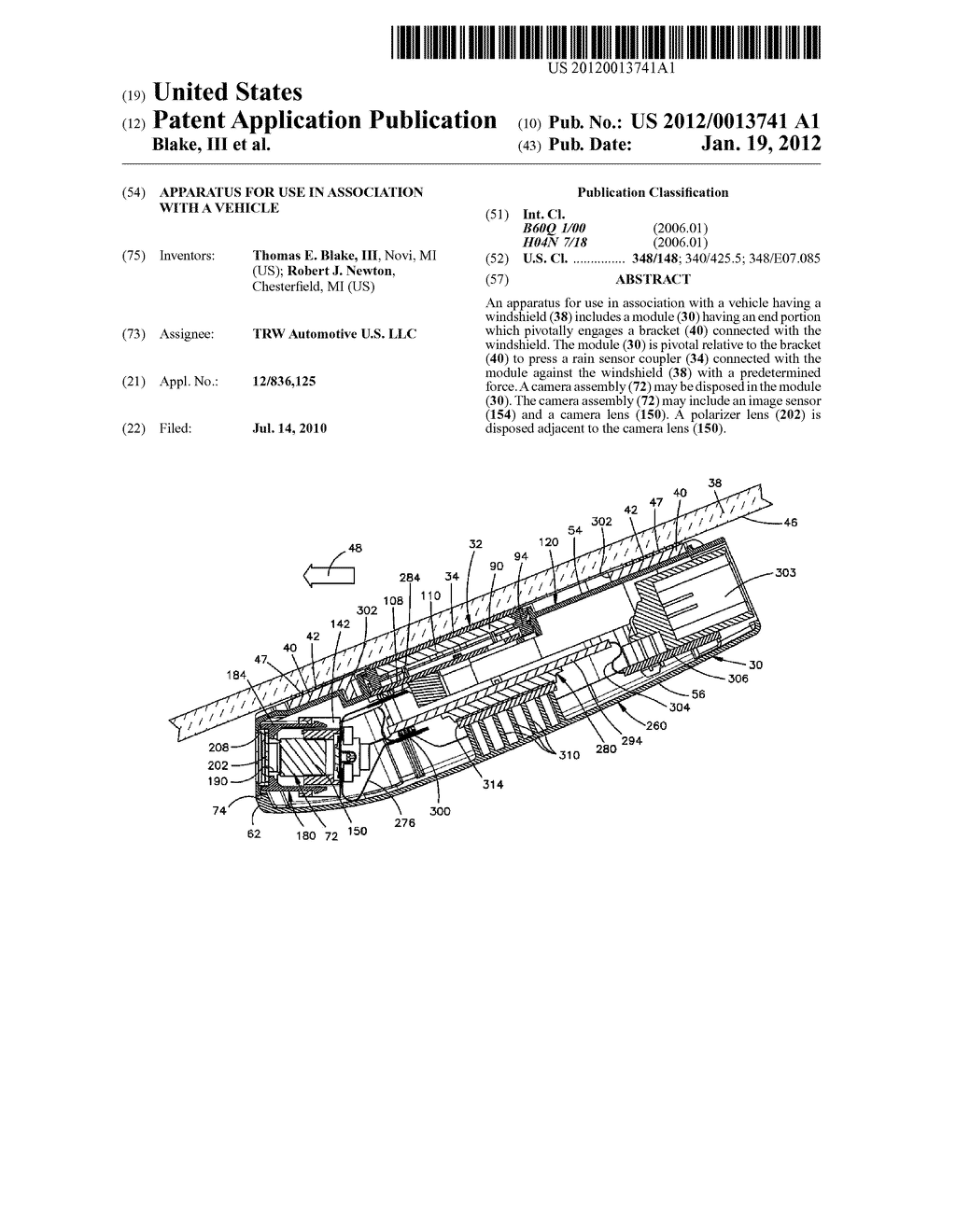 APPARATUS FOR USE IN ASSOCIATION WITH A VEHICLE - diagram, schematic, and image 01