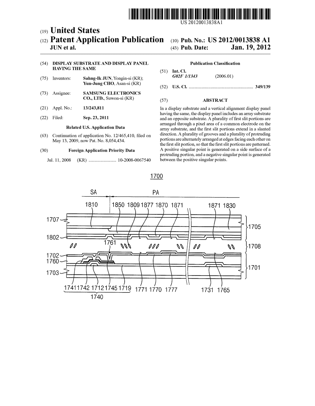 DISPLAY SUBSTRATE AND DISPLAY PANEL HAVING THE SAME - diagram, schematic, and image 01