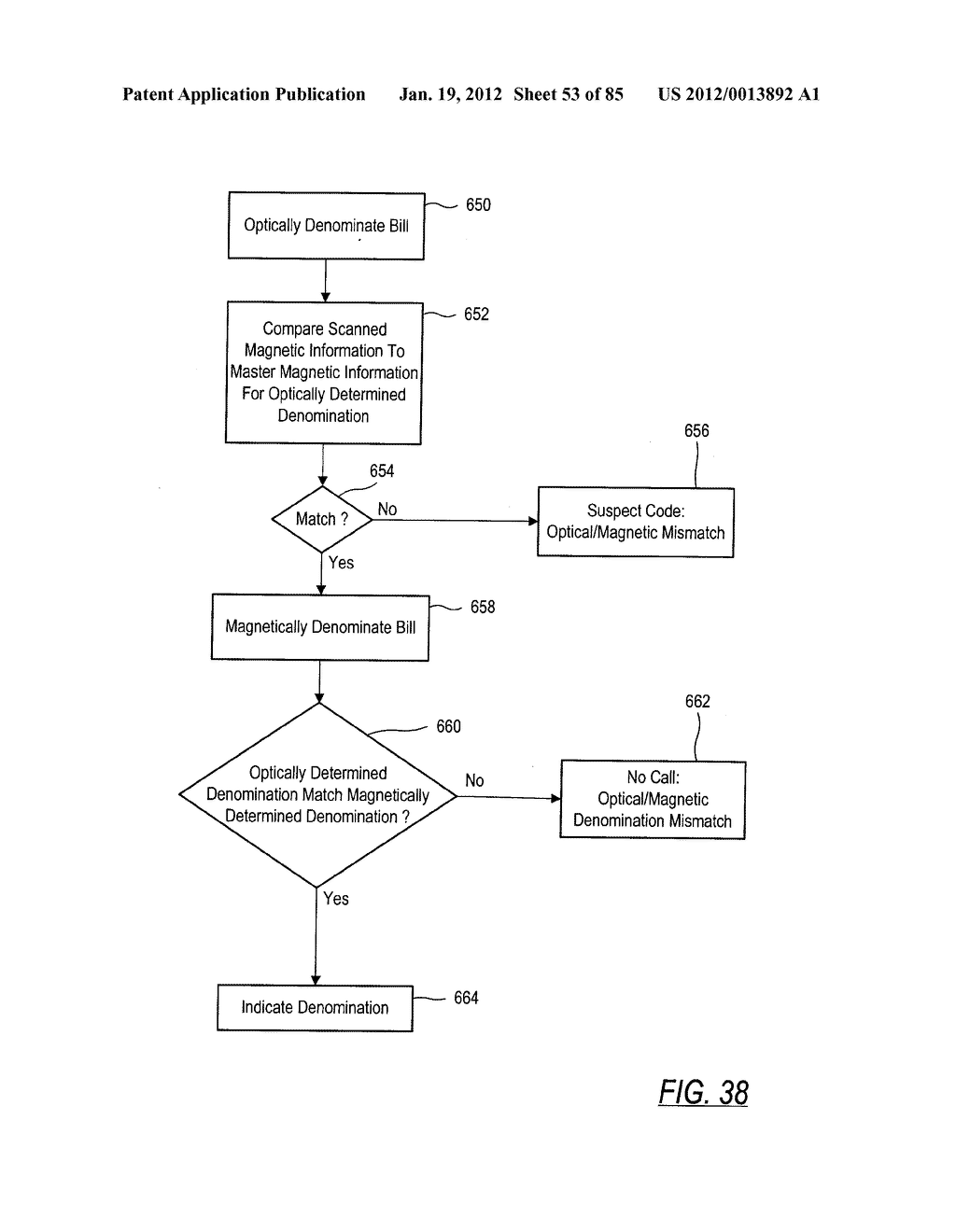 CHECK AND U.S. BANK NOTE PROCESSING DEVICE AND METHOD - diagram, schematic, and image 54