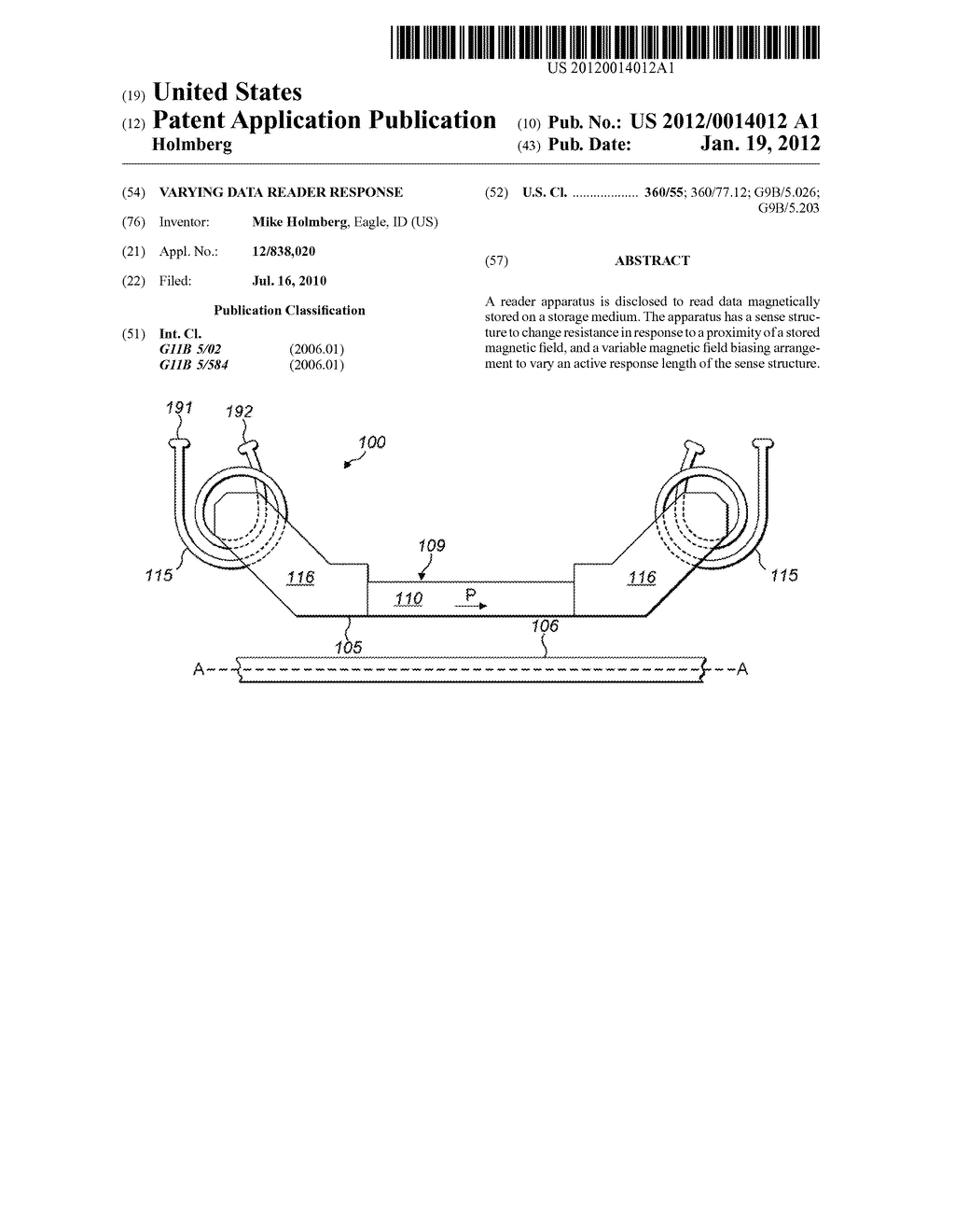 Varying data reader response - diagram, schematic, and image 01