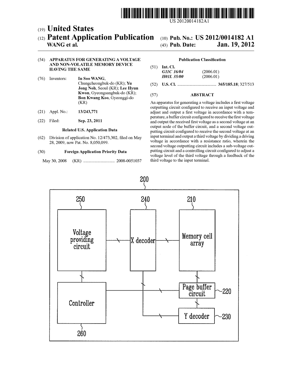 APPARATUS FOR GENERATING A VOLTAGE AND NON-VOLATILE MEMORY DEVICE HAVING     THE SAME - diagram, schematic, and image 01