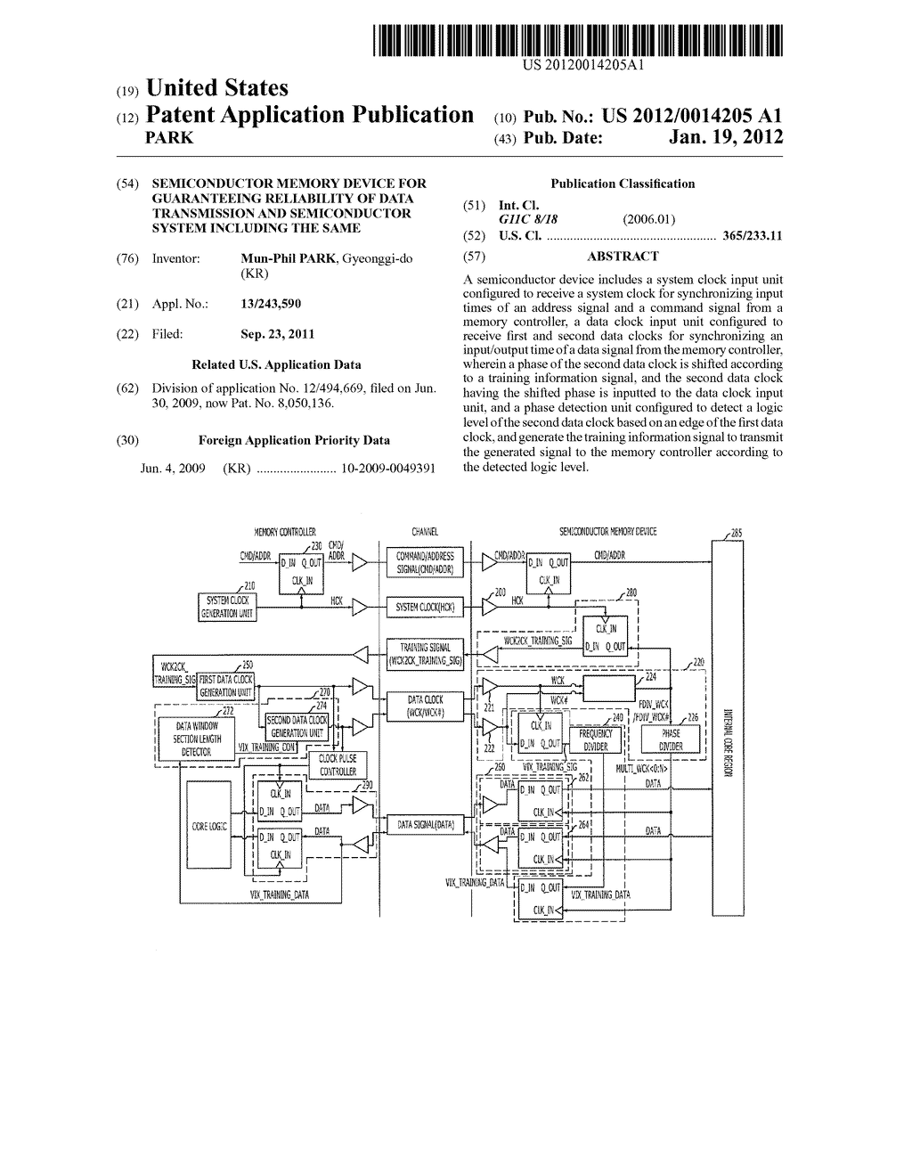 SEMICONDUCTOR MEMORY DEVICE FOR GUARANTEEING RELIABILITY OF DATA     TRANSMISSION AND SEMICONDUCTOR SYSTEM INCLUDING THE SAME - diagram, schematic, and image 01