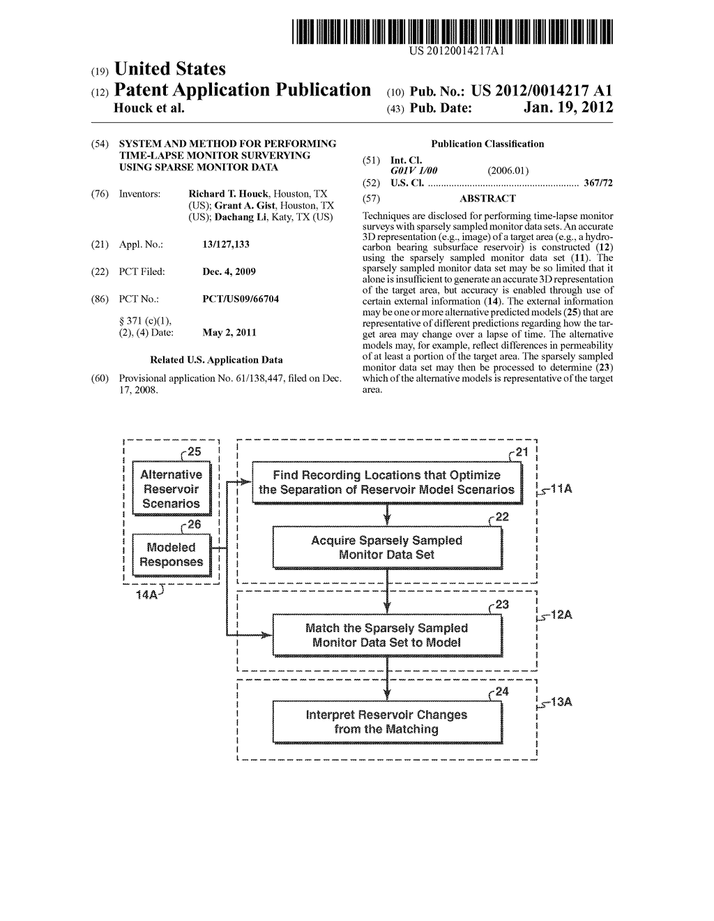 System and method For Performing Time-Lapse Monitor Surverying Using     Sparse Monitor Data - diagram, schematic, and image 01