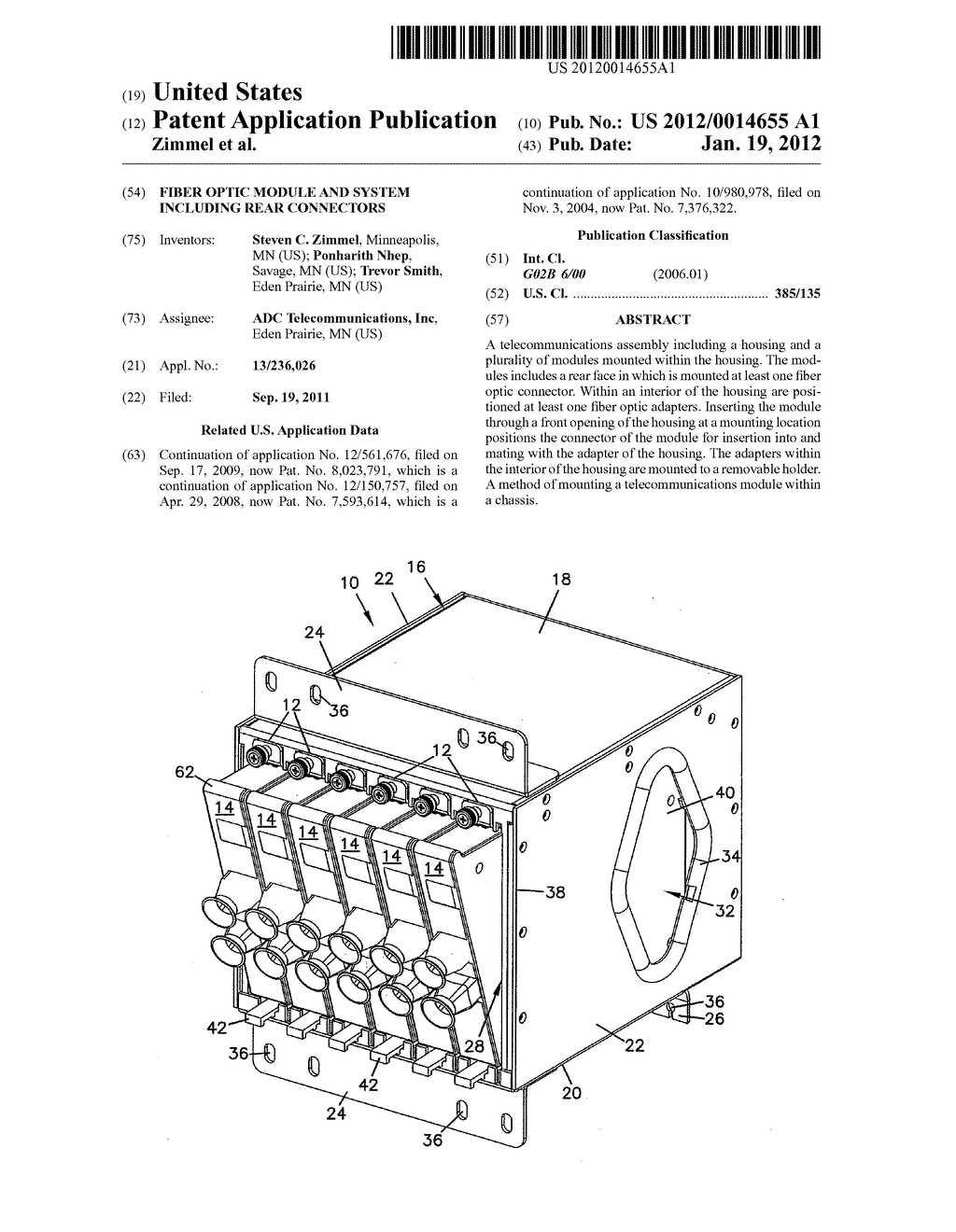 FIBER OPTIC MODULE AND SYSTEM INCLUDING REAR CONNECTORS - diagram, schematic, and image 01