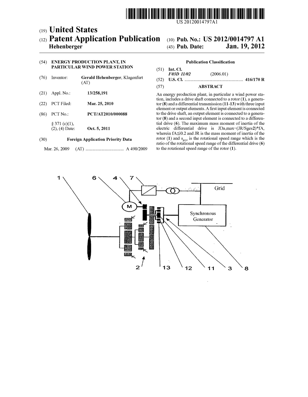 ENERGY PRODUCTION PLANT, IN PARTICULAR WIND POWER STATION - diagram, schematic, and image 01