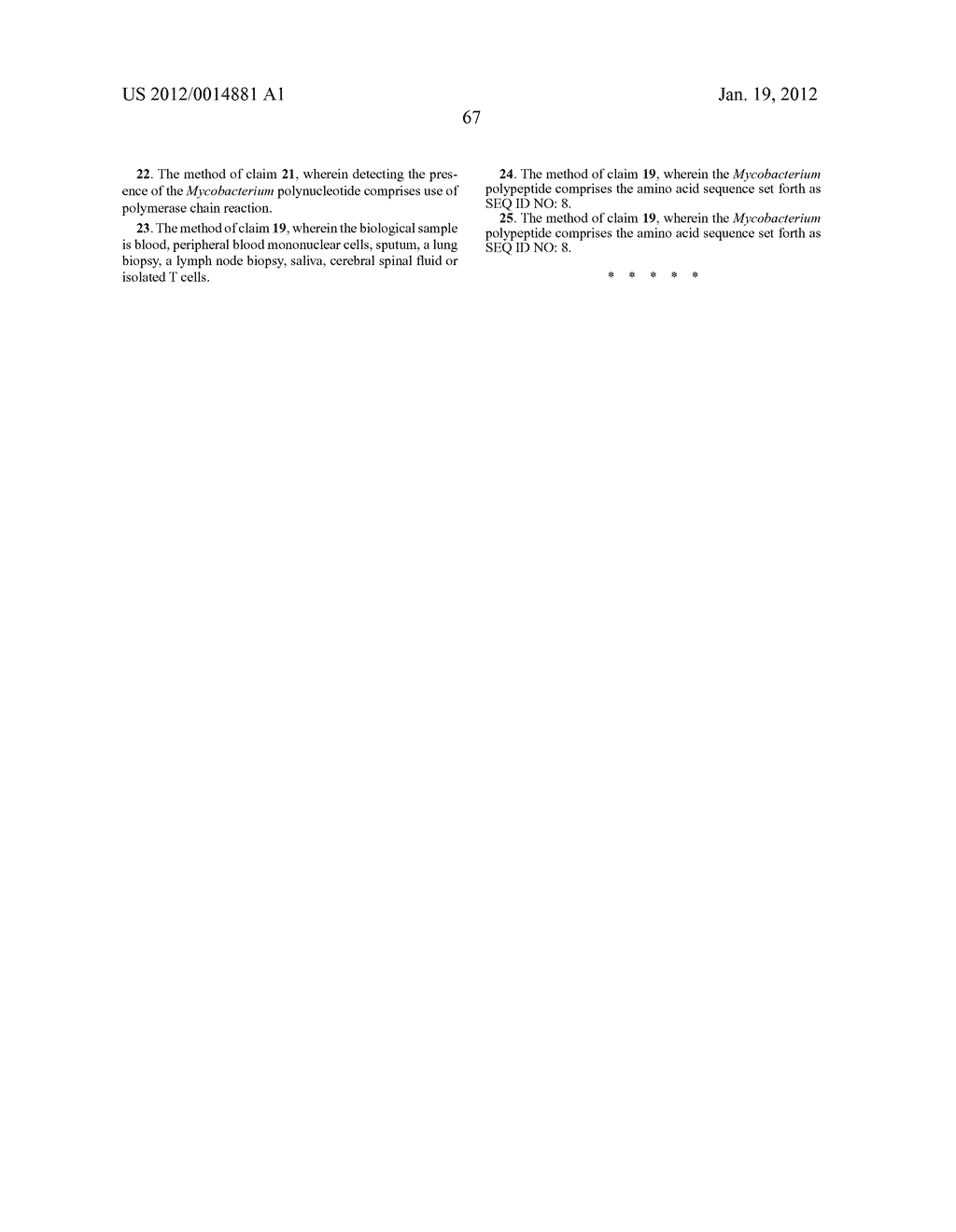 METHODS FOR DETECTING A MYCOBACTERIUM TUBERCULOSIS INFECTION - diagram, schematic, and image 76