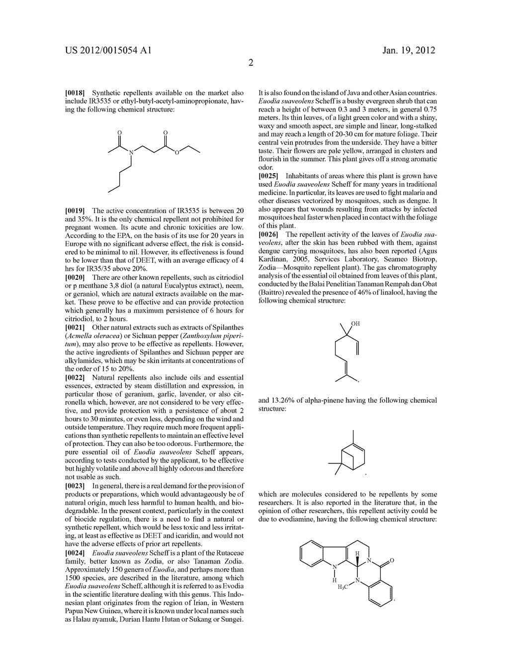 EXTRACT OF EUODIA SUAVEOLENS SCHEFF, REPELLENT COMPOSITIONS AND USE     THEREOF - diagram, schematic, and image 06