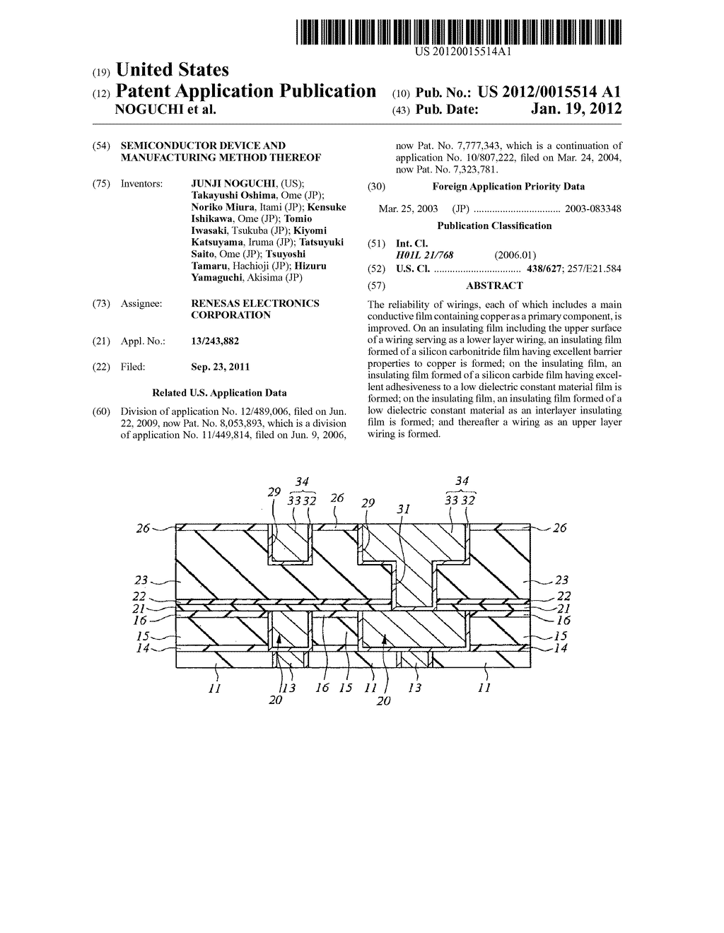 SEMICONDUCTOR DEVICE AND MANUFACTURING METHOD THEREOF - diagram, schematic, and image 01