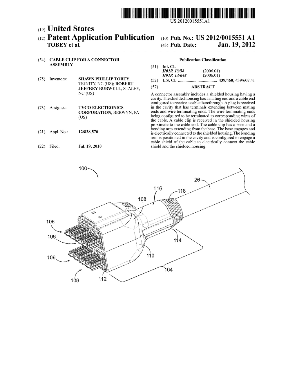 CABLE CLIP FOR A CONNECTOR ASSEMBLY - diagram, schematic, and image 01