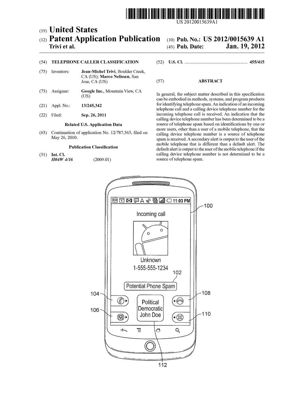 Telephone Caller Classification - diagram, schematic, and image 01