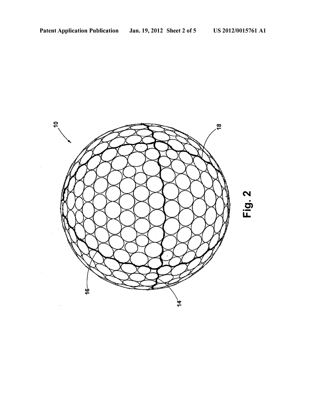 GOLF BALL HAVING MULTIPLE IDENTICAL STAGGERED PARTING LINES - diagram, schematic, and image 03