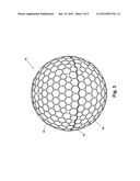 GOLF BALL HAVING MULTIPLE IDENTICAL STAGGERED PARTING LINES diagram and image