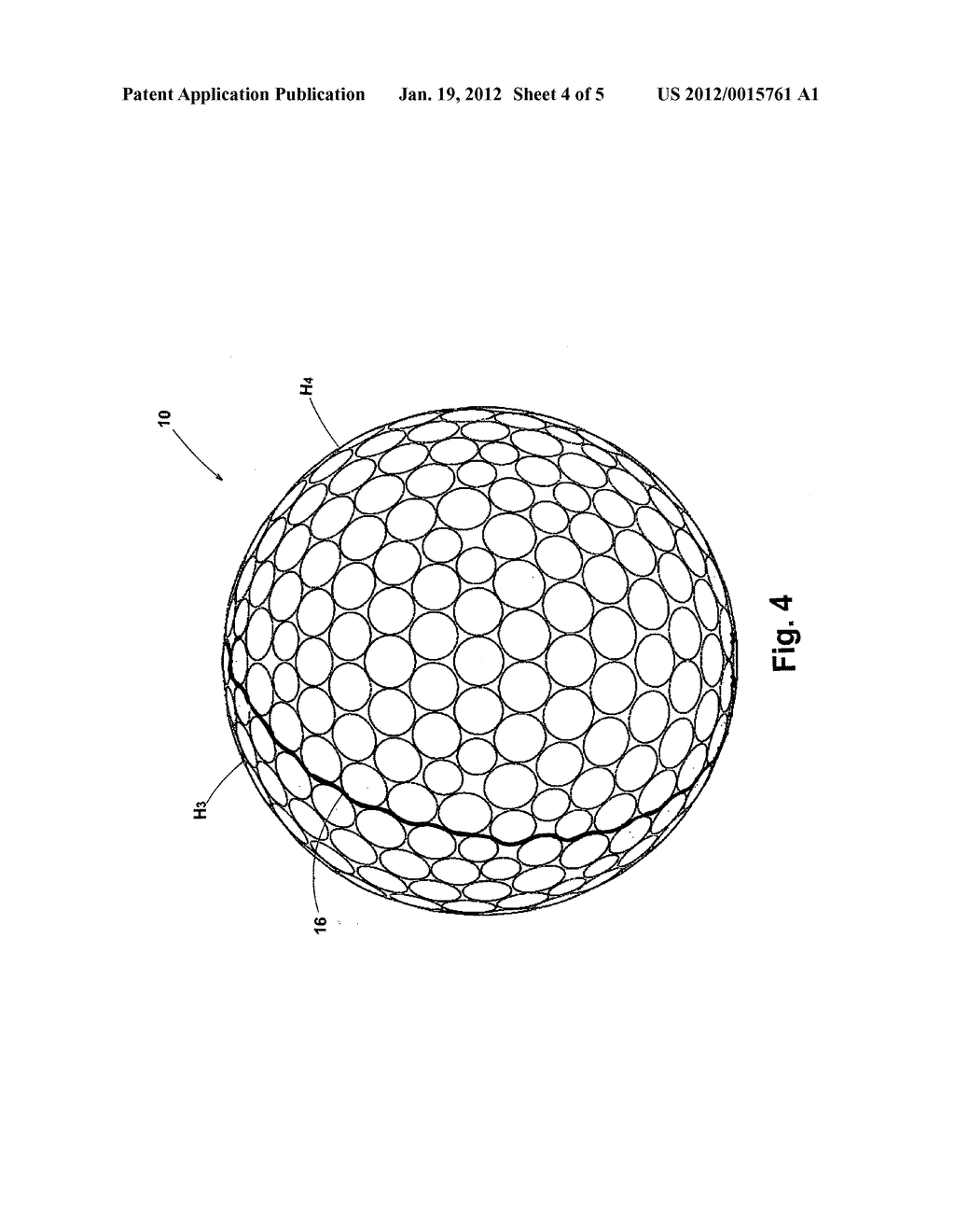 GOLF BALL HAVING MULTIPLE IDENTICAL STAGGERED PARTING LINES - diagram, schematic, and image 05