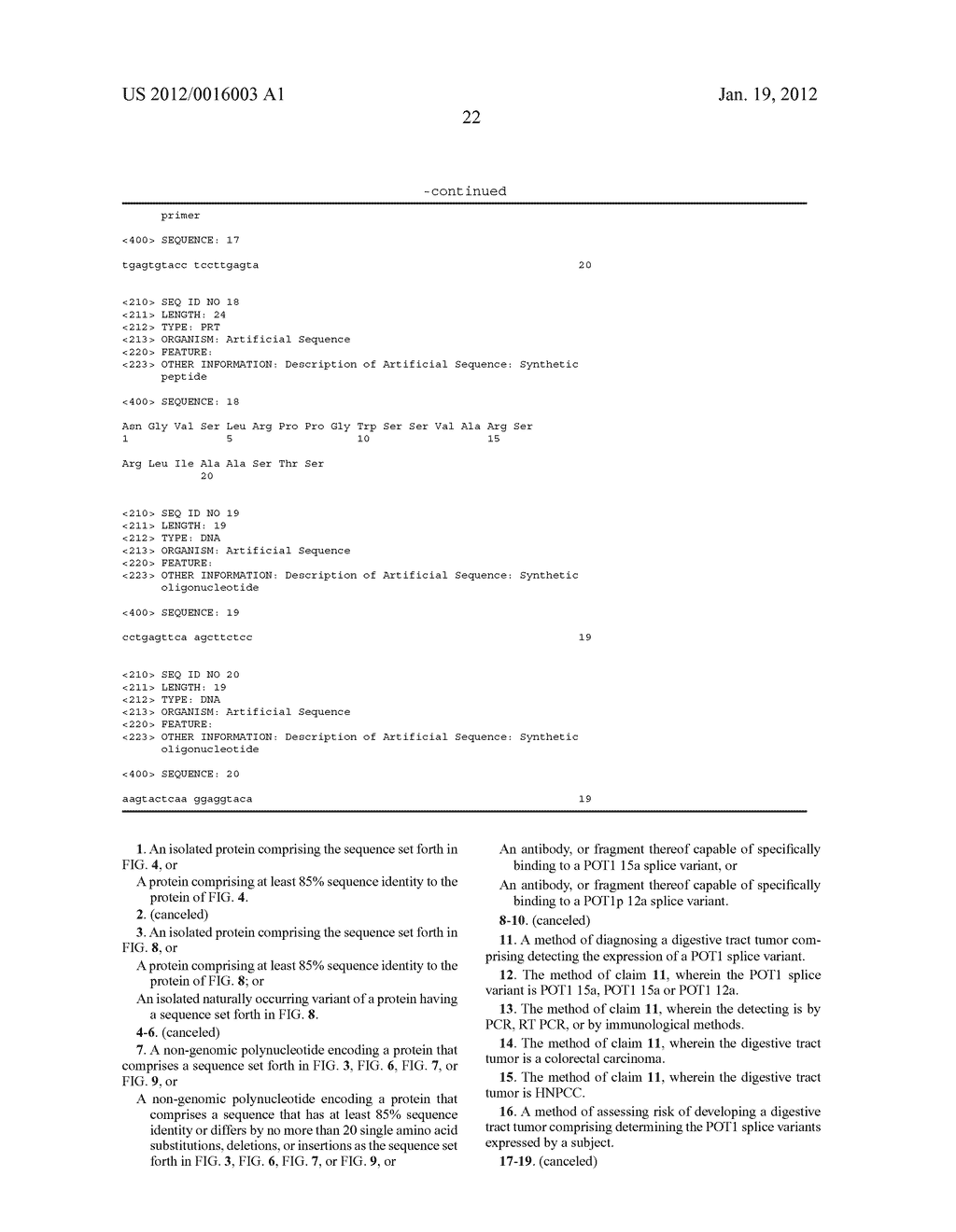 POT1 ALTERNATIVE SPLICING VARIANTS - diagram, schematic, and image 29