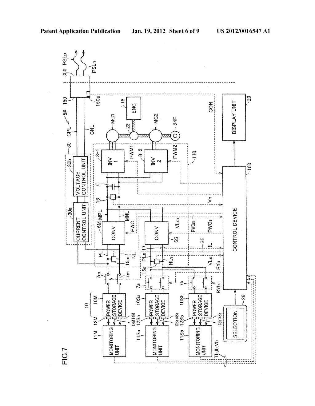 CHARGING/DISCHARGING CONTROL SYSTEM FOR HYBRID VEHICLE AND METHOD FOR     CONTROLLING SAME - diagram, schematic, and image 07
