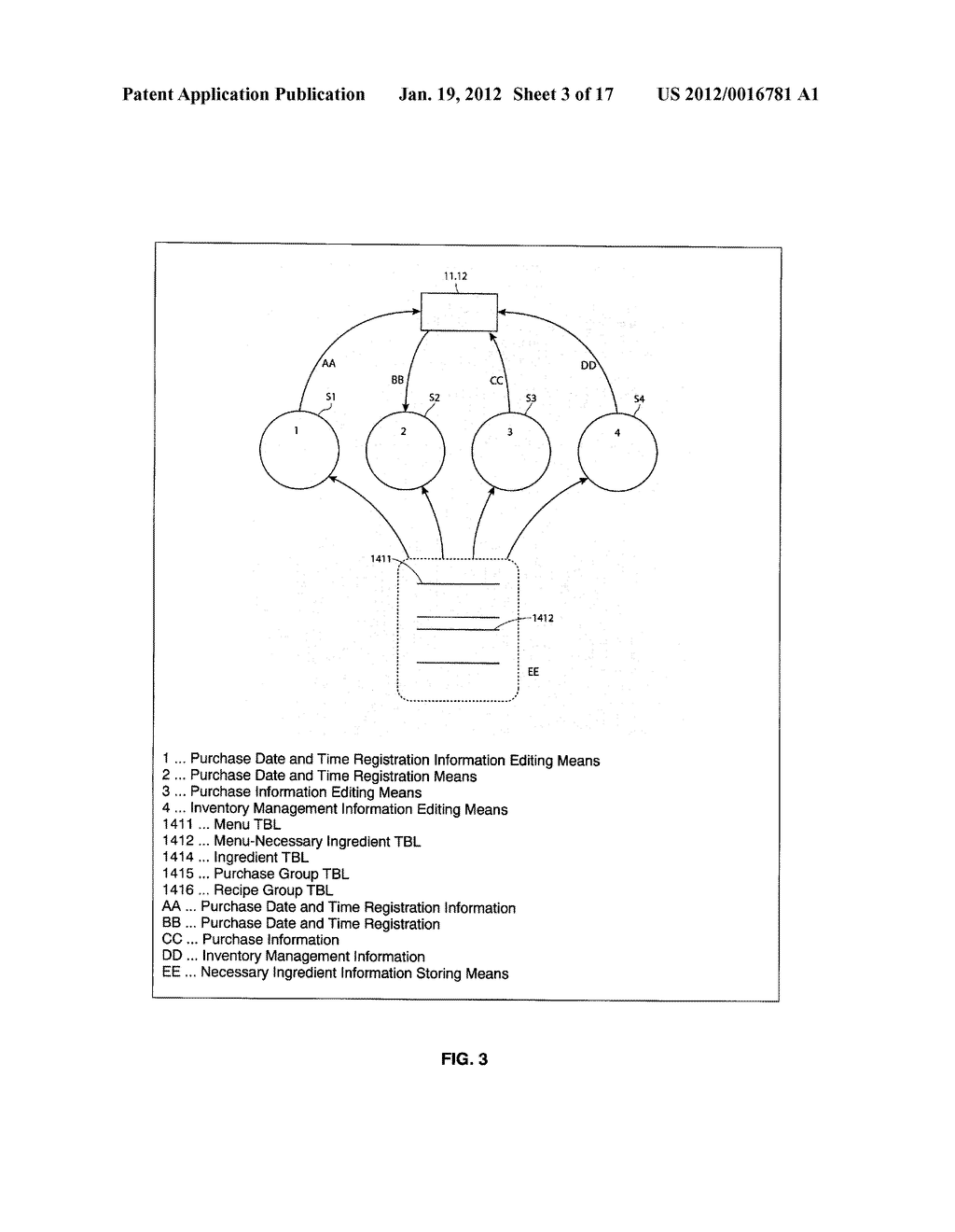 COOKING SUPPORT SYSTEM, PROGRAM, RECORDING MEDIUM, AND METHOD FOR     SUPPORTING PURCHASE AND INVENTORY MANAGEMENT OF COOKING INGREDIENTS - diagram, schematic, and image 04