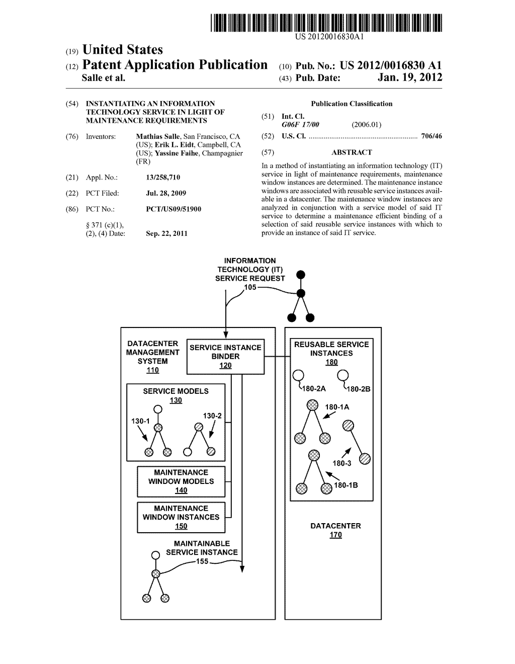 INSTANTIATING AN INFORMATION TECHNOLOGY SERVICE IN LIGHT OF MAINTENANCE     REQUIREMENTS - diagram, schematic, and image 01